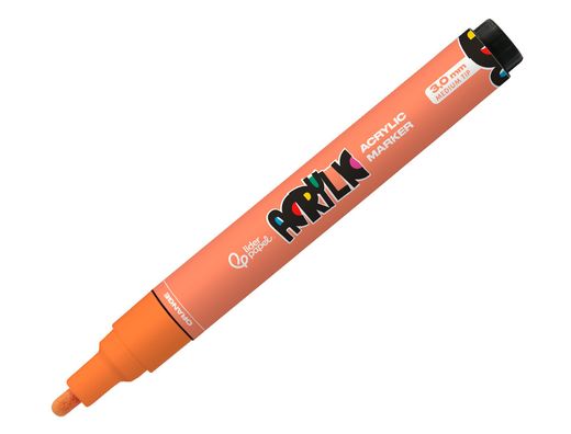 Rotulador liderpapel acrylic base agua todo tipo de superficie punta redonda 3 mm naranja