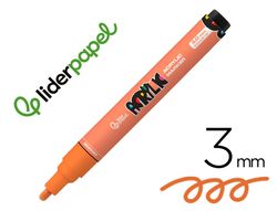 Rotulador liderpapel acrylic base agua todo tipo de superficie punta redonda 3 mm naranja