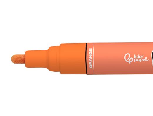 Rotulador liderpapel acrylic base agua todo tipo de superficie punta redonda 3 mm naranja