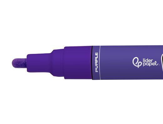 Rotulador liderpapel acrylic base agua todo tipo de superficie punta redonda 3 mm purpura