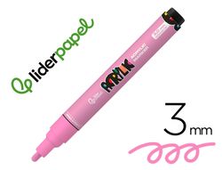Rotulador liderpapel acrylic base agua todo tipo de superficie punta redonda 3 mm rosa claro