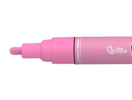 Rotulador liderpapel acrylic base agua todo tipo de superficie punta redonda 3 mm rosa claro