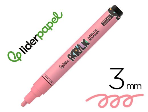Rotulador liderpapel acrylic base agua todo tipo de superficie punta redonda 3 mm rosa sakura