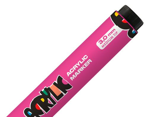 Rotulador liderpapel acrylic base agua todo tipo de superficie punta redonda 3 mm rosa