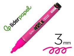 Rotulador liderpapel acrylic base agua todo tipo de superficie punta redonda 3 mm rosa