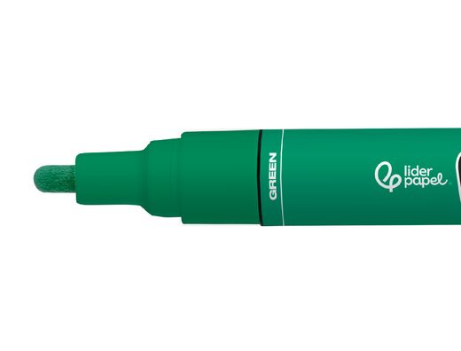 Rotulador liderpapel acrylic base agua todo tipo de superficie punta redonda 3 mm verde