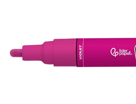 Rotulador liderpapel acrylic base agua todo tipo de superficie punta redonda 3 mm violeta