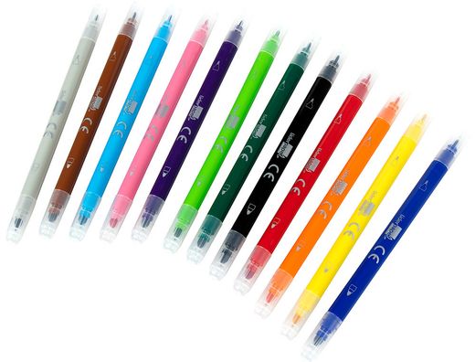 Rotulador Liderpapel Duo Caja 12 Colores