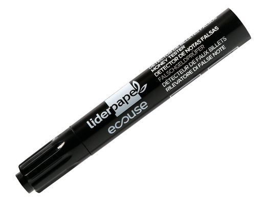 Rotulador liderpapel ecouse detector de billetes falsos cuerpo plastico 100% reciclado en blister