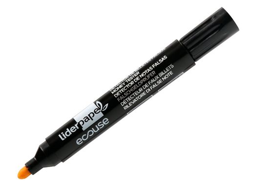 Rotulador liderpapel ecouse detector de billetes falsos cuerpo plastico 100% reciclado en blister