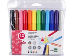 Rotulador Liderpapel Jumbo Bolsa 12 Colores