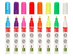 Rotulador liderpapel tiza liquida punta redonda trazo 6 mm caja de 8 unidades colores surtidos