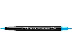 Rotulador lyra aqua brush acuarelable doble punta fina y pincel azul claro