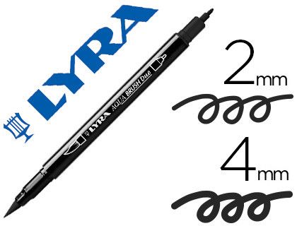Rotulador lyra aqua brush acuarelable doble punta fina y pincel negro