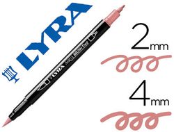 Rotulador lyra aqua brush acuarelable doble punta fina y pincel rosa carmin