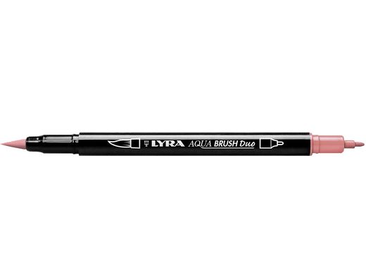 Rotulador lyra aqua brush acuarelable doble punta fina y pincel rosa carmin