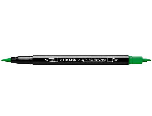 Rotulador lyra aqua brush acuarelable doble punta fina y pincel verde