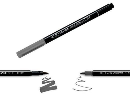 Rotulador lyra aqua brush acuarelable doble punta y pincel tonos grises blister de 6 unidades surtidas
