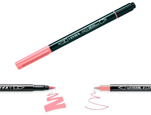Rotulador lyra aqua brush acuarelable doble punta y pincel tonos pastel blister de 6 unidades surtidas