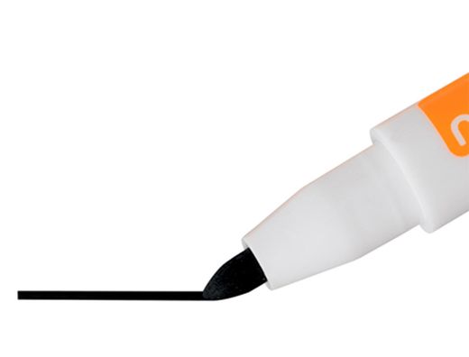 Rotulador nobo mini con borrador para pizarra blanca punta redonda 2 mm color negropack de 6 unidades