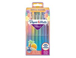 Rotulador paper mate flair original punta fieltro tropical estuche rigido de 16 unidades colores surtidos