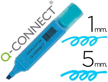 Rotulador Q-Connect Fluorescente Azul Punta Biselada