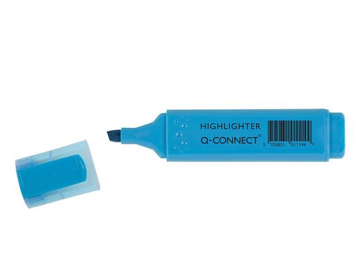 Rotulador Q-Connect Fluorescente Azul Punta Biselada