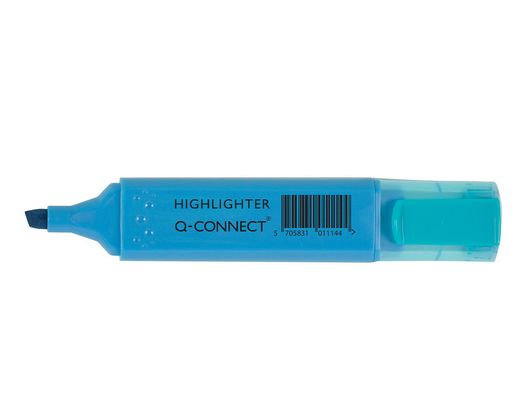 Rotulador Q-Connect Fluorescente Azul Punta Biselada