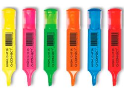 Rotulador Q-Connect Fluorescente Punta Biselada Estuche de 6 Colores
