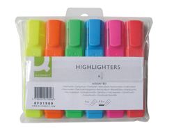 Rotulador Q-Connect Fluorescente Punta Biselada Estuche de 6 Colores