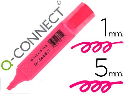 Rotulador Q-Connect Fluorescente Rosa Punta Biselada