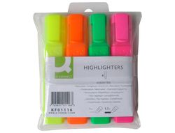 Rotulador Q-Connect Fluorescente Surtido -Bolsa de 4 Rotuladores