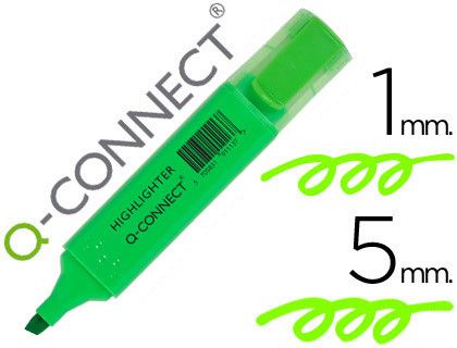 Rotulador Q-Connect Fluorescente Verde Punta Biselada