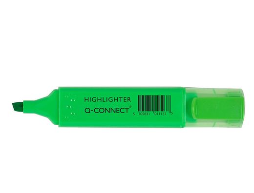 Rotulador Q-Connect Fluorescente Verde Punta Biselada