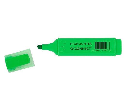Rotulador Q-Connect Fluorescente Verde Punta Biselada