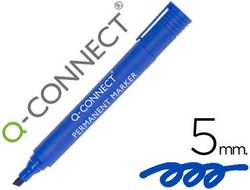 Rotulador Q-Connect Marcador Permanente Azul Punta Biselada 5.0 Mm