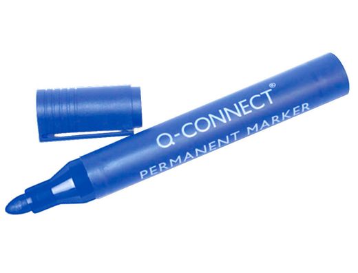 Rotulador Q-Connect Marcador Permanente Azul Punta Redonda 3.0 Mm