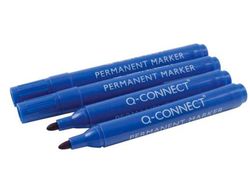 Rotulador Q-Connect Marcador Permanente Azul Punta Redonda 3.0 Mm
