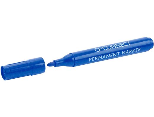 Rotulador Q-Connect Marcador Permanente Azul Punta Redonda 3.0 Mm