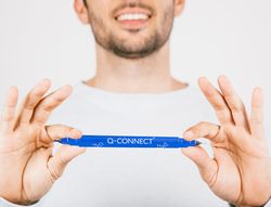 Rotulador q-connect marcador permanente doble punta color azul 0,4 mm y 1 mm