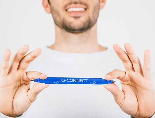 Rotulador q-connect marcador permanente doble punta color azul 0,4 mm y 1 mm