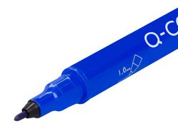 Rotulador q-connect marcador permanente doble punta color azul 0,4 mm y 1 mm