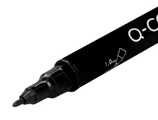 Rotulador q-connect marcador permanente doble punta color negro 4 mm y 1 mm