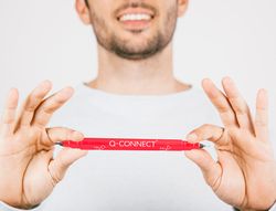 Rotulador q-connect marcador permanente doble punta color rojo 0,4 mm y 1 mm