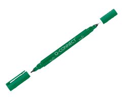 Rotulador q-connect marcador permanente doble punta color verde 0,4 mm y 1 mm