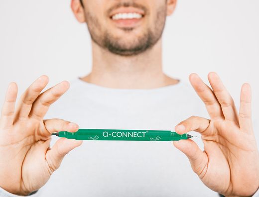 Rotulador q-connect marcador permanente doble punta color verde 0,4 mm y 1 mm