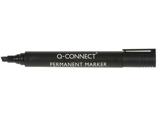 Rotulador Q-Connect Marcador Permanente Negro Punta Biselada 5.0 Mm