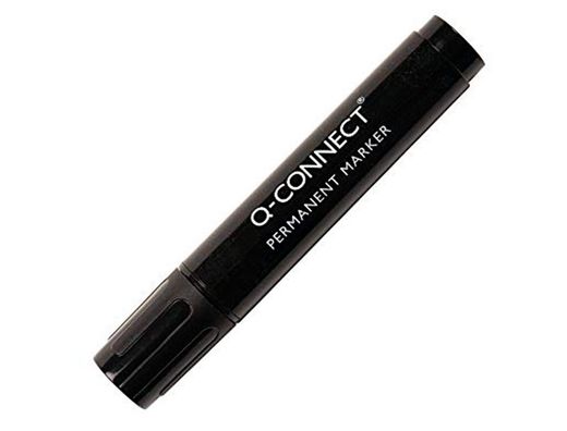 Rotulador Q-Connect Marcador Permanente Negro Punta Biselada 5.0 Mm