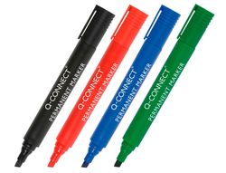 Rotulador Q-Connect Marcador Permanente Negro Punta Biselada 5.0 Mm