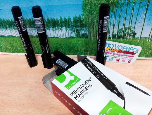 Rotulador Q-Connect Marcador Permanente Negro Punta Redonda 3.0 Mm